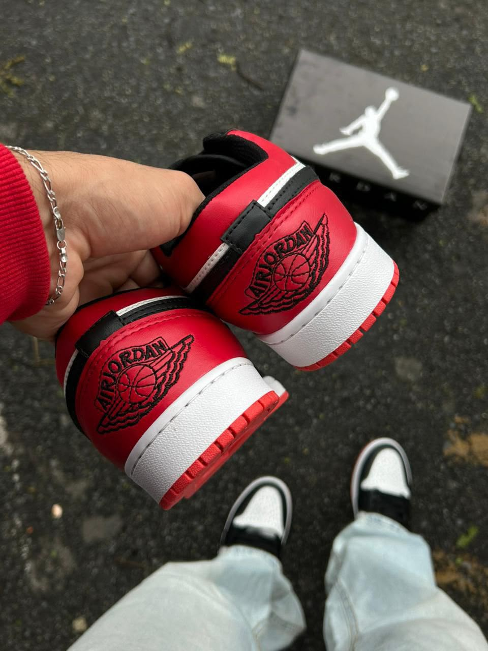 AIR JORDAN 1 LOW  "Black Red"